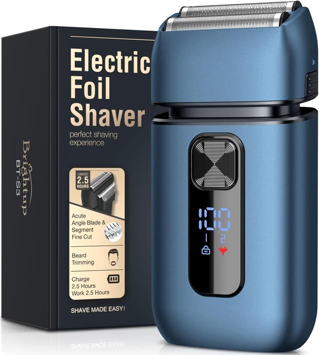Detalle de Brightup Foil Shaver for Men with Pop Up Trimmer, USB‑C Rechargeable and Waterproof