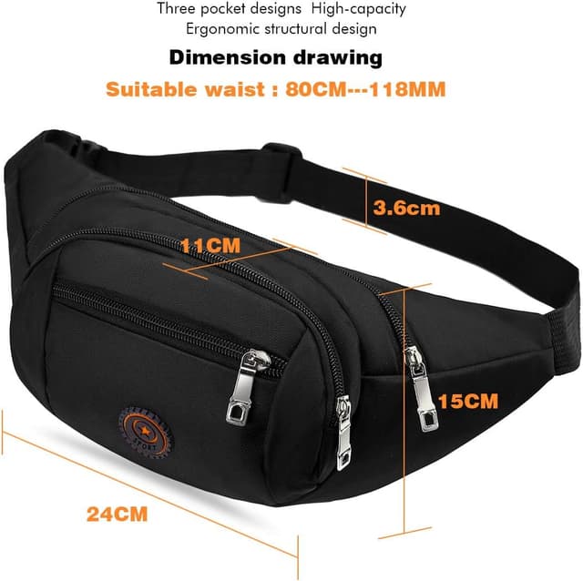 Detalle 2 de Marsupio impermeabile da corsa con cintura 76-116 cm