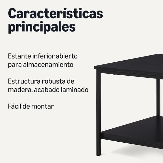 Detalle de Amazon Basics Mesa de Centro 50,5×80×42 cm
