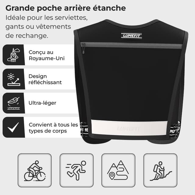 Detalle de LUMEFIT Gilet Running Réfléchissant 500 ml