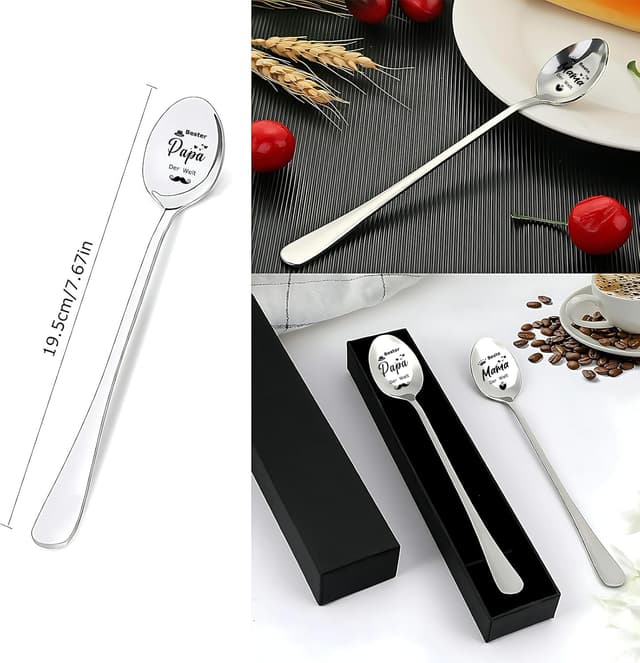 Thumbnail 5 de Vatertags- und Muttertagsgeschenk: Gravierte Kaffeelöffel 2er-Set