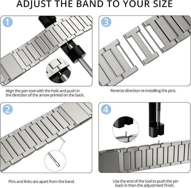 Detalle de Bracelet LULULOOK en titane Grade 4 avec fermoir magnétique pour Apple Watch Ultra 2 (49 mm)