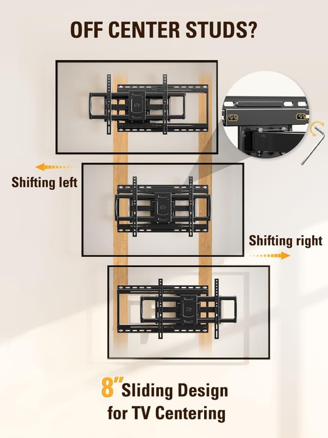 Detalle 2 de Mounting Dream MD2198 Sliding Full Motion TV Wall Mount (42–86 inch, Dual Arms)