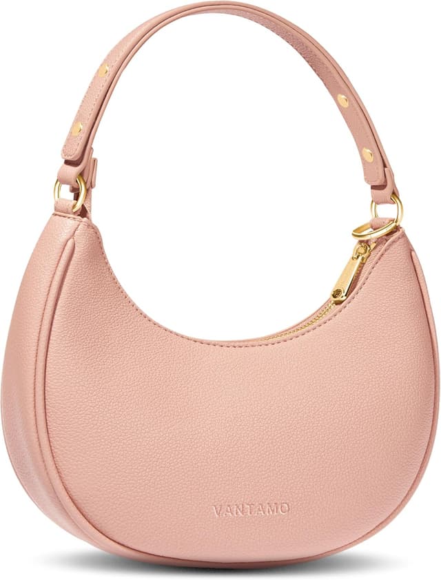 Detalle de Borsa a mezzaluna da donna in ecopelle antifurto RFID con tracolla regolabile e clip anti-borseggio