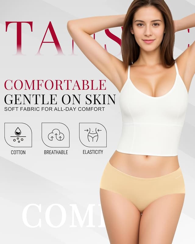 Detalle 2 de Culottes coton extensibles taille moyenne lot de 6