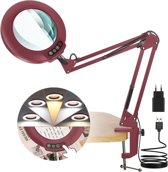 Detalle de Veemagni 10X Echtes Glas Lupenleuchte