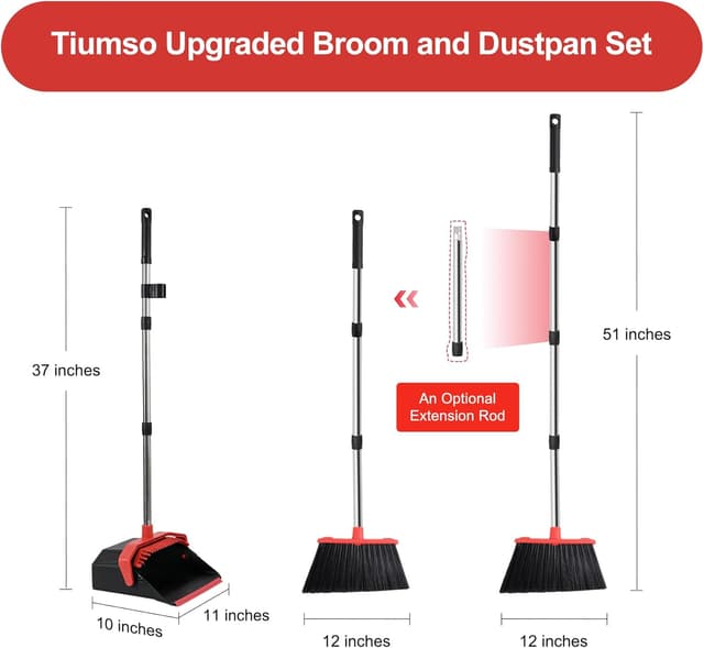 Thumbnail 1 de Tiumso Upgrade Broom with Dustpan 51