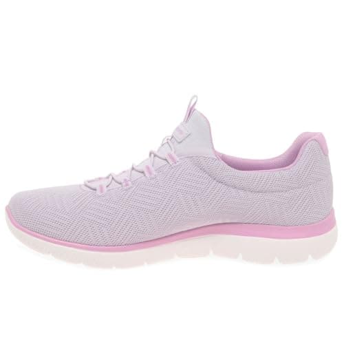 Detalle de Skechers Summits Artistry Chic para mujer: zapatillas de malla elástica en Lavander Mesh/Trim (EU 38.5)