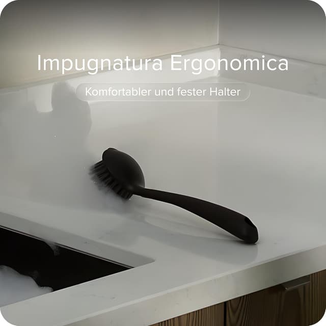 Detalle de Black Sweden Home set 2 spazzole per piatti antibatteriche, setole dure lavabili in lavastoviglie