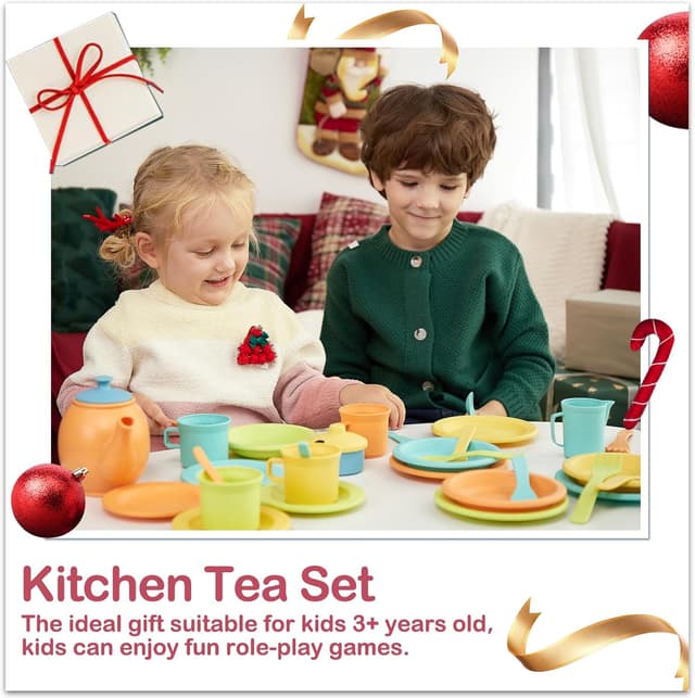 Detalle 2 de AOLEVA Kids tea set for role play 3+