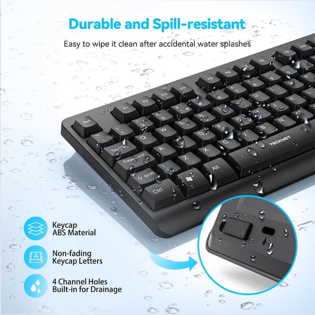 Detalle de TECKNET Wireless Keyboard and Mouse Set UK layout
