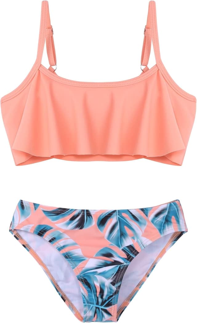 Thumbnail 6 de Set bikini 2 pezzi Arshiner per bambine (5–14 anni) con top tankini e slip con volant