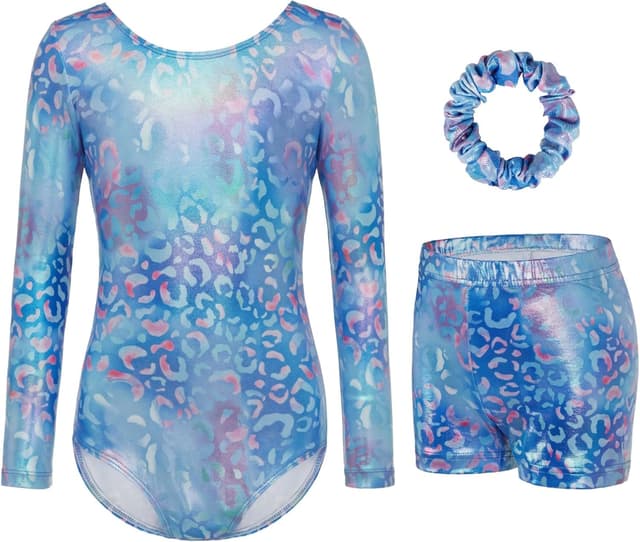 Thumbnail 6 de Girls’ three-piece gymnastics leotard set with sparkling gradient design