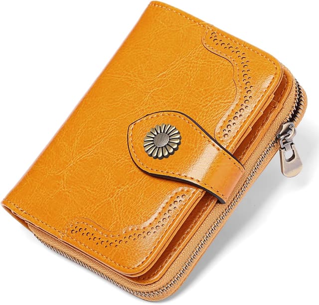 Thumbnail 6 de SENDEFN RFID blocking leather small wallet for women with multiple card slots & zip coin compartment