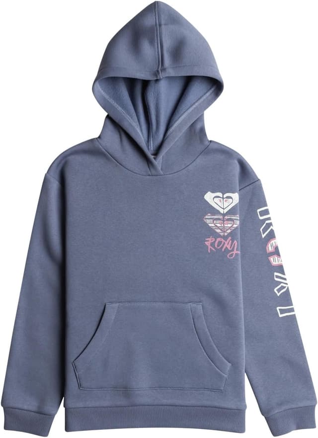 Detalle de Roxy Mädchen Surf Feeling Hoodie (Brushed Pullover) – bequemer Surf-Style für Alltag & Freizeit