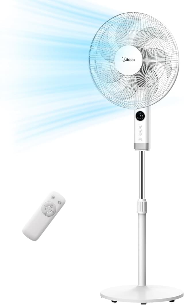 Detalle de Midea MFS400R0APW ventilatore a piantana con telecomando, display LED e timer