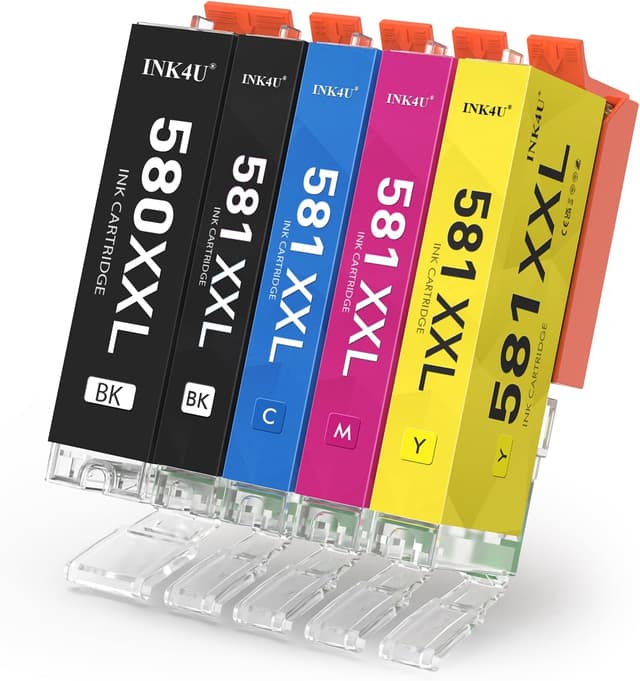 Detalle de INK4U cartucce compatibili PGI-580XXL e CLI-581XXL per Canon (serie TS/TR) – set da 5 pezzi