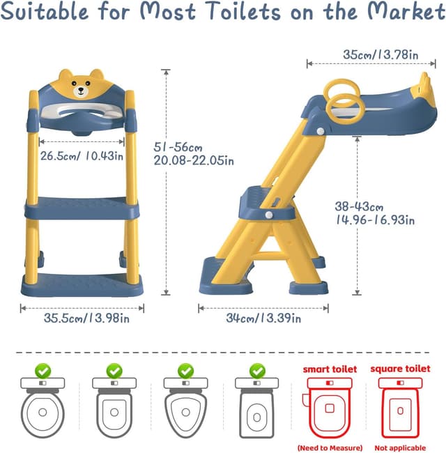 Detalle 2 de GoldEnough Riduttore WC Bambini con Scaletta 🚽