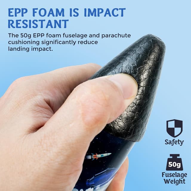 Detalle de Rocket Launcher for Kids — Electric Auto Rocket Toy Up to 200 Feet with Safe Parachute (Ages 6–13)