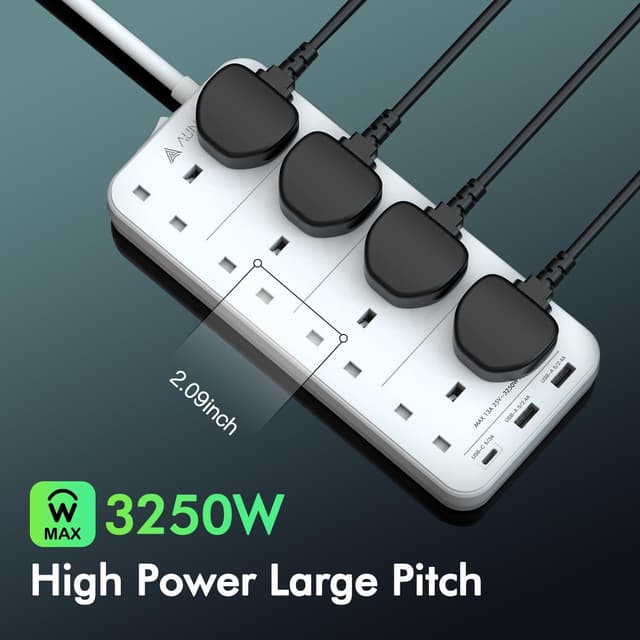 Thumbnail 6 de AUNNO 8‑Way Extension Lead with USB