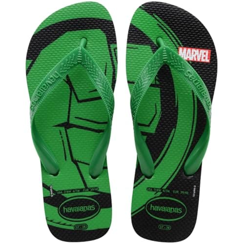 Detalle de Havaianas Top Marvel Logomania Mini Me, Black/Patria Green