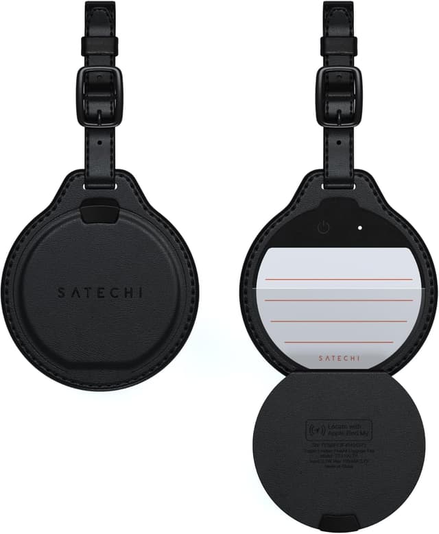 Detalle de SATECHI FindAll Gepäckanhänger mit Apple Find My, kabellosem Laden und TSA-Schlitz – Schwarz