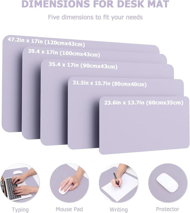 Detalle de MOLMO Non-Slip Desk Mat (Waterproof) – Pale Purple, 60 x 35 cm