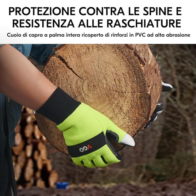 Detalle de Guanti motosega antitaglio a 12 strati Vgo... GA9767 (Talgia 10/XL, verde) con touchscreen