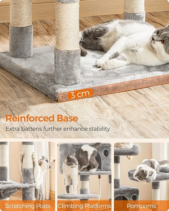 Thumbnail 5 de Feandrea Árbol para Gatos de 143 cm 🐱 Torre Multinivel con Postes