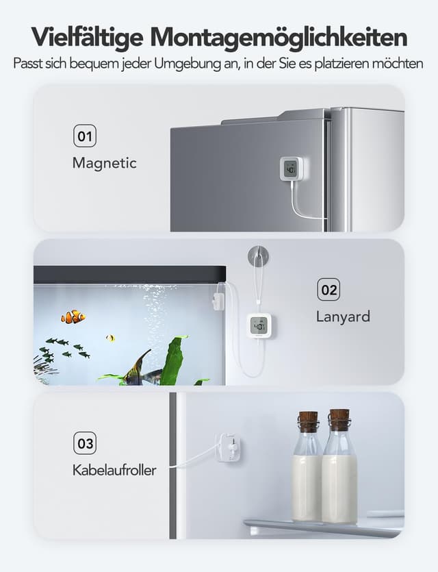 Detalle 1 de GoveeLife WLAN Kühlschrankthermometer mit Alarm
