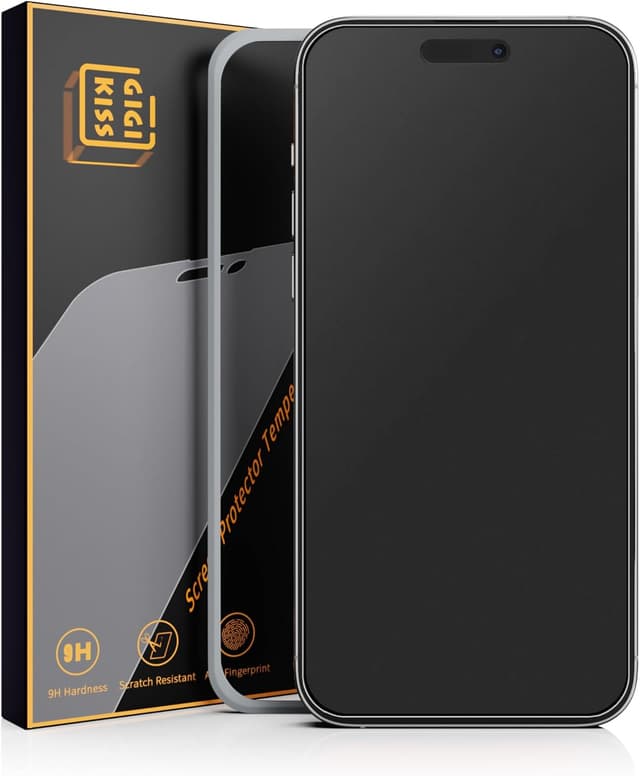 Detalle de GIGIKISS 2-Pack Matte Screen Protector for iPhone 16 Pro Max (6.9 in) — Anti-Fingerprint, Anti-Glare Tempered Glass