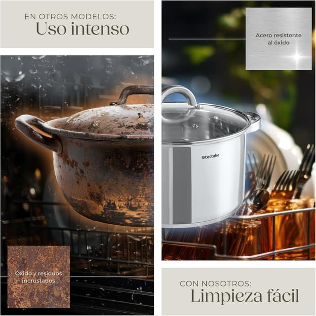 Thumbnail 3 de tectake Batería de Cocina 15 piezas Antiadherente