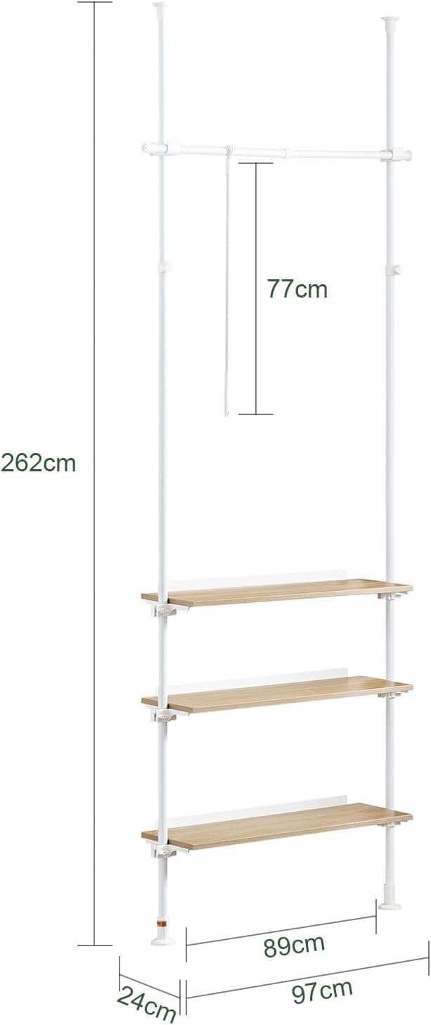 Thumbnail 4 de SoBuy Perchero Telescópico Ajustable con Baldas y Barras