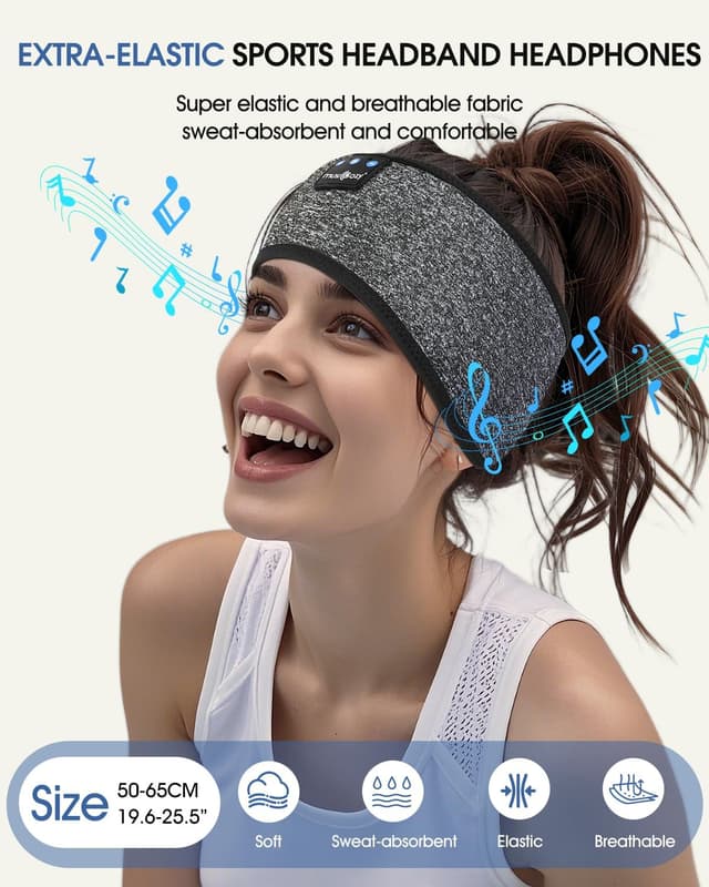 Thumbnail 1 de MUSICOZY Schlafkopfhörer Stirnband 14h Laufzeit