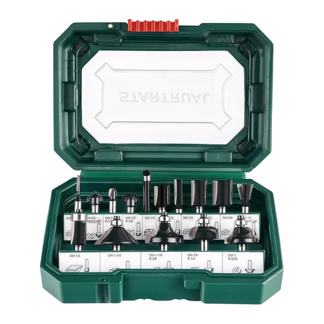Detalle 2 de STARTRUAL 15-piece 1/4" shank wood router bits set for softwood, hardwood and wood composite