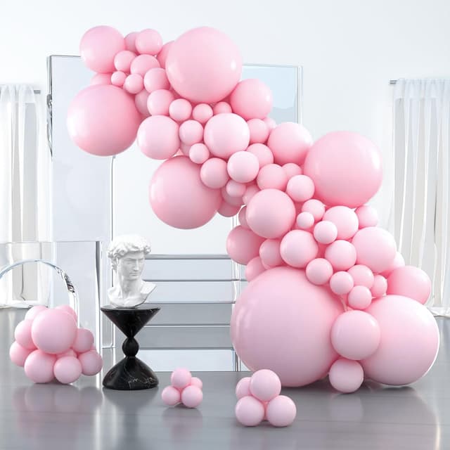 Detalle de PartyWoo Light Pink Balloons 127-Piece Pastel Pink Balloon Arch Kit (Different Sizes)