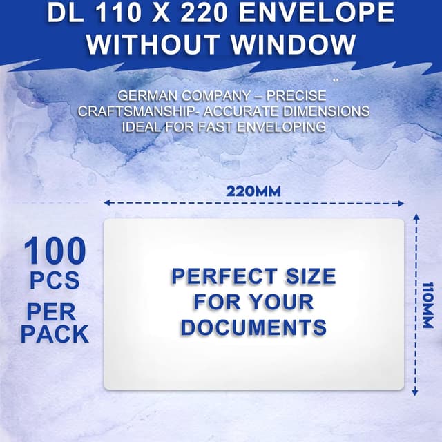 Detalle de 100 Briefumschläge DIN Lang 110 x 220 mm ✉
