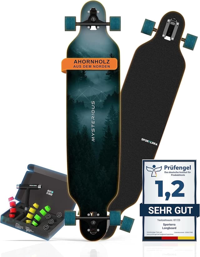 Detalle de Sporterra Longboard Sommer-Angebot für Erwachsene und Jugendliche – inkl. Zubehör & Schritt-für-Schritt-Anleitung