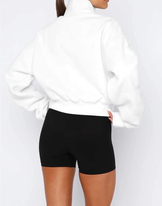 Detalle de Dressmine Women’s Quarter Zip Pullover (1/4 Zip) Fleece-Lined Casual Long Sleeve