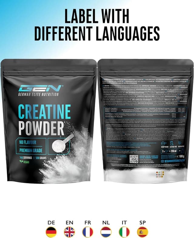 Thumbnail 6 de Créatine monohydrate en poudre microfine 500 g (vegan, sans additifs) – 147 portions