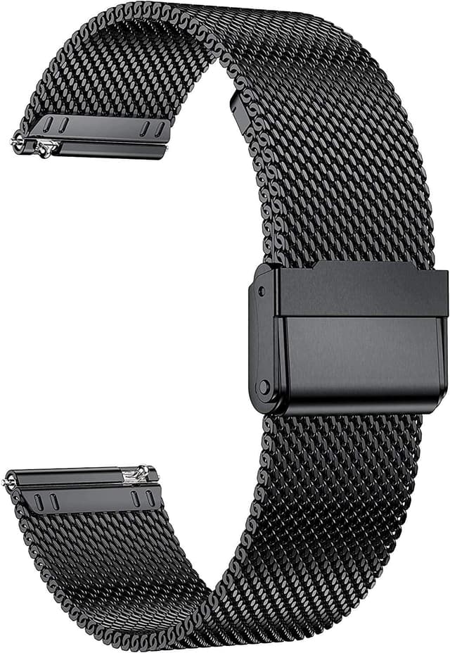 Detalle de MUENShop 20mm Quick-Release Stainless Steel Mesh Watch Strap (Compatible with Samsung Galaxy Watch 3/Active 2 and more)