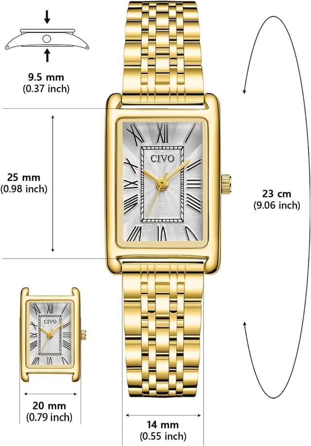 Detalle 2 de CIVO Damenuhr mit rechteckigem 20x25 mm Gehäuse
