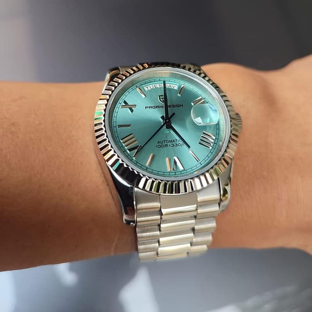 Detalle de LACZ DENTON Pagani Design DD36 — orologio automatico da uomo con vetro zaffiro e movimento ST16