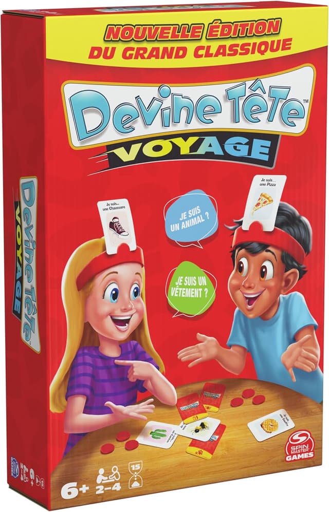 Detalle de Devine Tête Voyage – Jeu de société Spin Master Games (famille) – Bandeaux et devinettes, version française