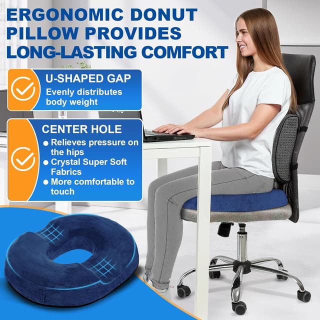 Detalle de Ecosafeter memory foam donut cushion for comfort