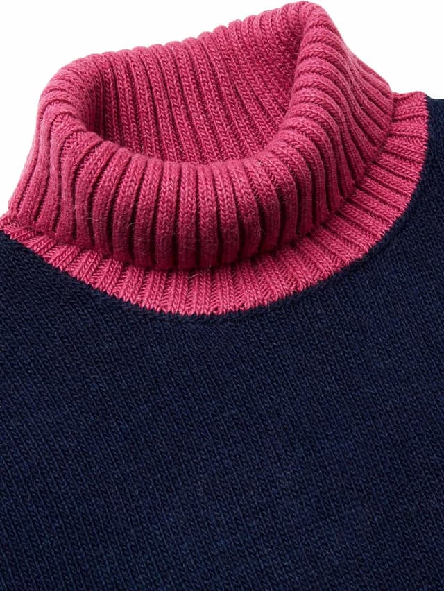 Detalle 2 de United Colors of Benetton Maglia dolcevita con spalla scesa e bordo a contrasto