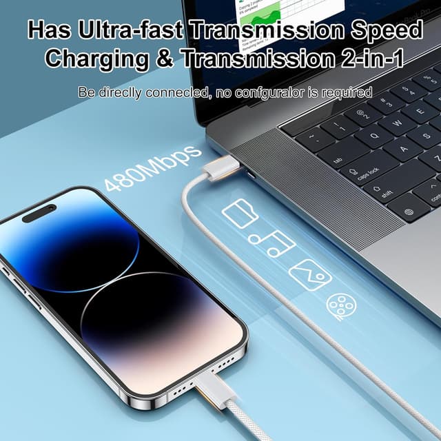 Thumbnail 4 de USB C Lightning Kabel 1M 2Pack 27W Ladekabel
