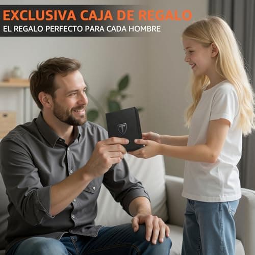 Thumbnail 6 de TEEHON Carteras para Hombre con bloqueo RFID magnético y tarjetero de fibra de carbono (con monedero y ventana para ID)