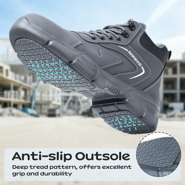 Detalle 2 de Bawalon Safety Boots Steel Cap Work Boots (Men’s & Women’s) – Lightweight, Water-Resistant, Non-Slip