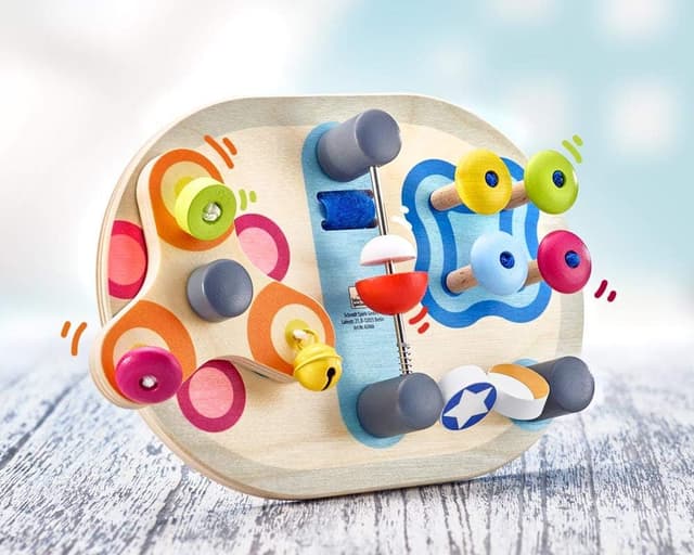 Detalle de Selecta Spintivity 62064 Motorikbrett aus Holz (20 cm) – Lernspiel fürs räumliche Spiel